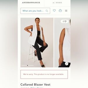 Mare Mare x Anthropologie Collared Blazer Vest — Size XS — White